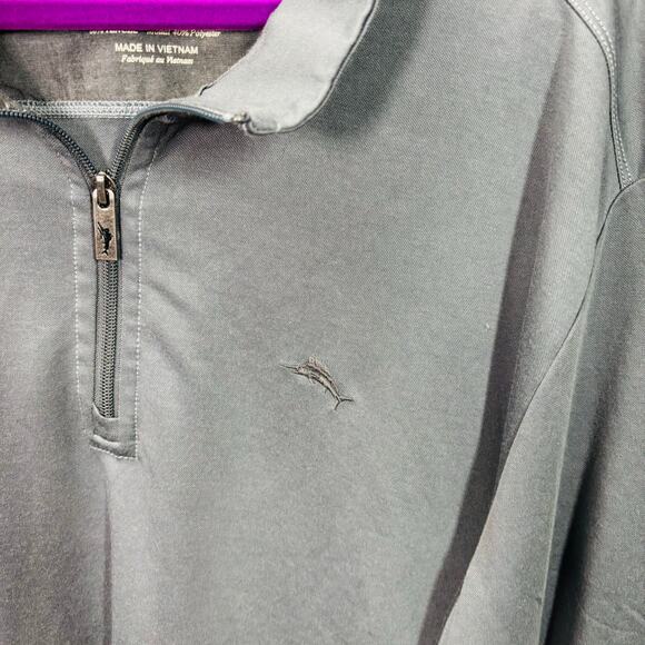 Tommy Bahama‎ Men's Kohala Peak Quarter-Zip Sweater, Gray, XXL 0302 - Picture 8 of 8